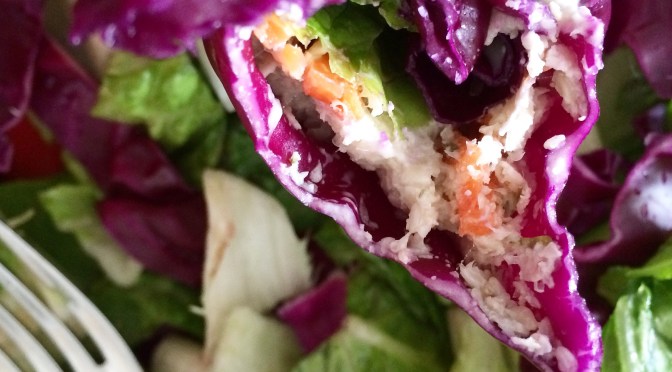 Red Cabbage Tahini Salad Wraps